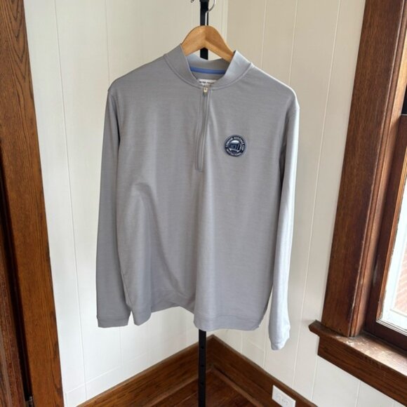 Peter Millar Crown Sport Gray Ross 1/4 Zip Pullover Mens L Exmoor Heritage Cup - Picture 2 of 9